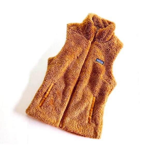 Patagonia Women's Los Gatos Fuzzy Sherpa Fleece Full Zip Vest Brown Size‎ Small - Picture 1 of 12